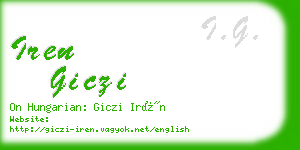 iren giczi business card